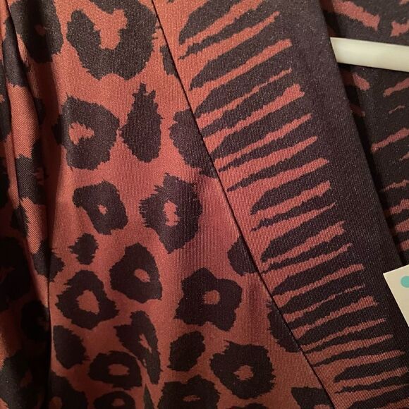 Gretchen Scott Dress Womens S Sheath Brown Cheetah 3/4 Length Sleeve V Neckline - Picture 3 of 6